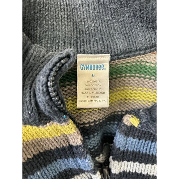 Gymboree Boys Striped Sweater Size 6 Cotton & Acrylic Colorful Warm Pullover - Picture 4 of 7